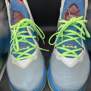 Size 12 - Lebron 19 Dutch Blue Lime Glow, DC9339-400, Clean, No Box, Excellent